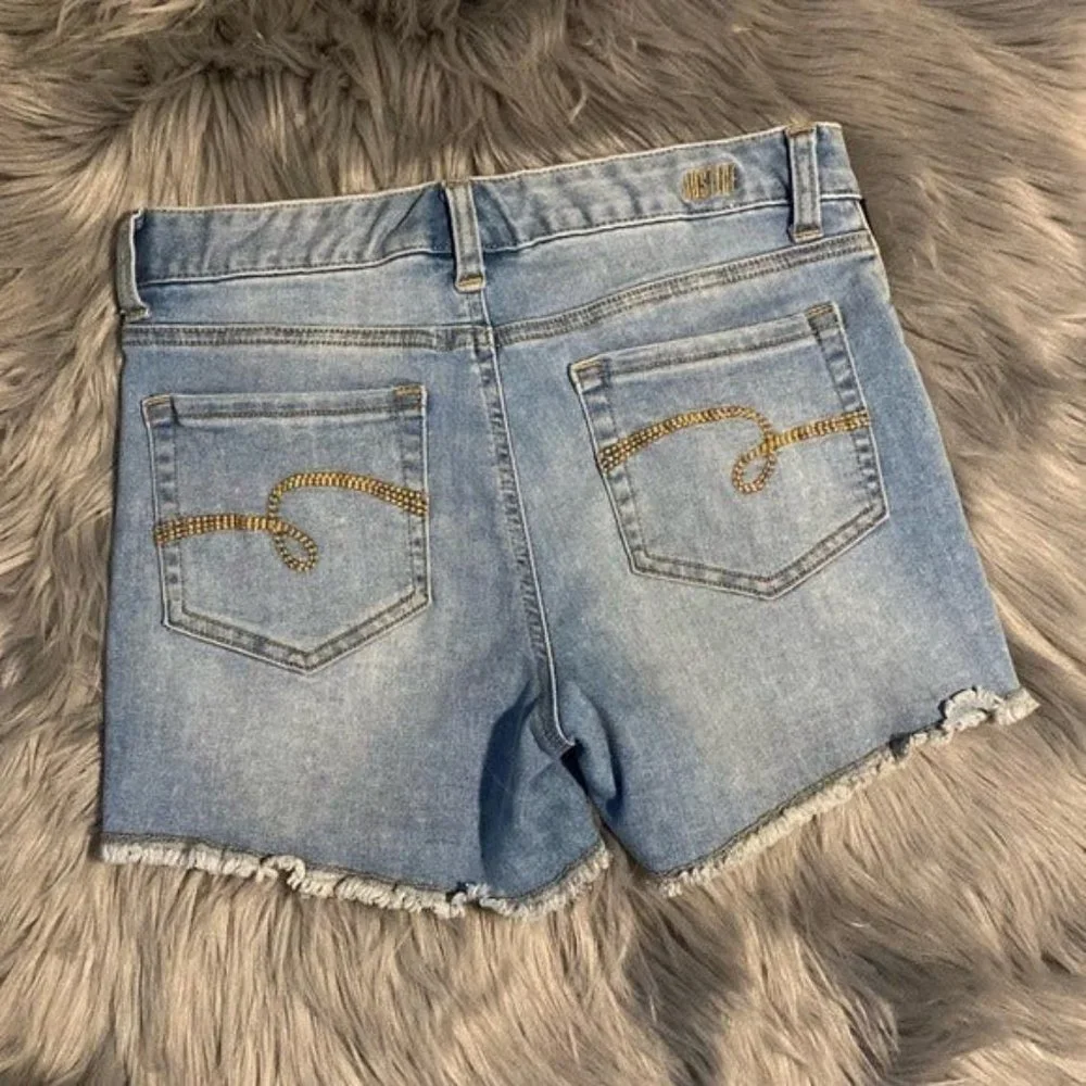 Justice Demin Embellished Stud Shorts Size 14
